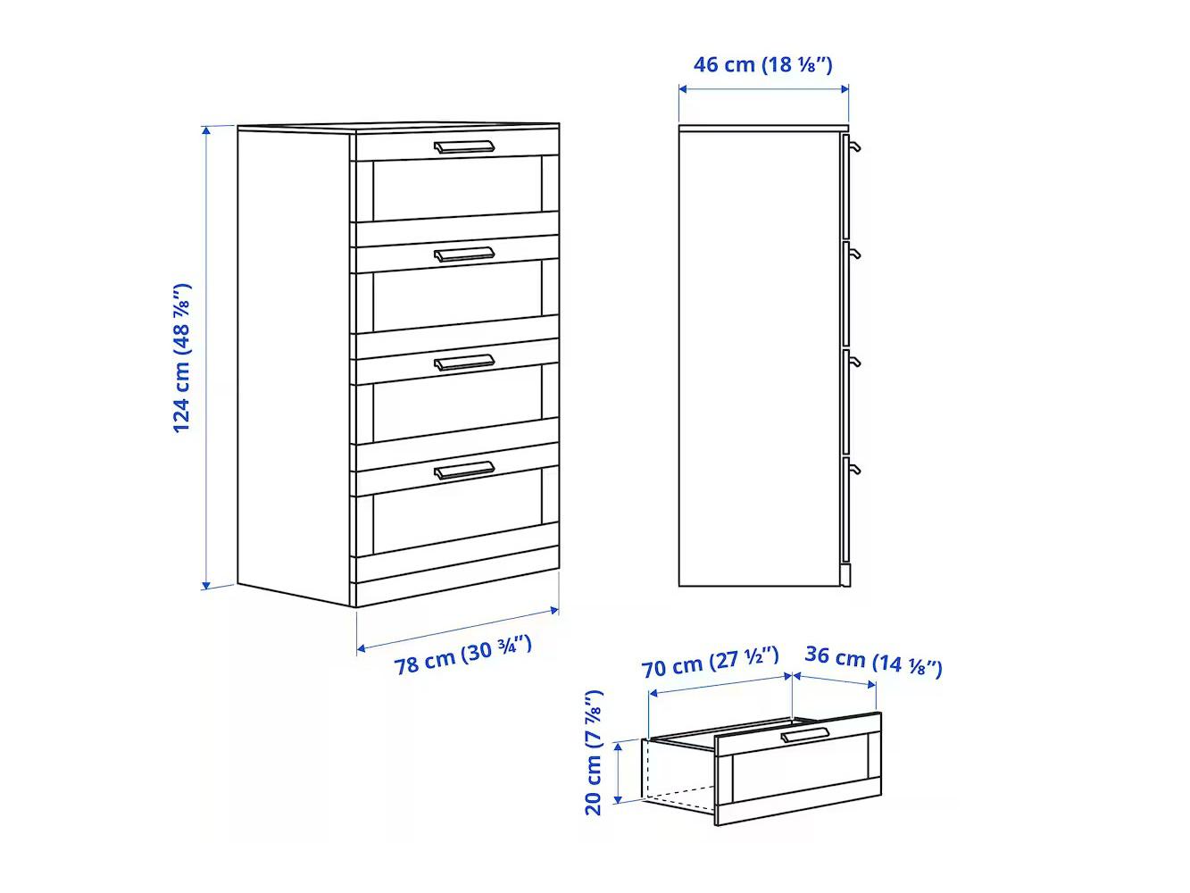 Комод Бримнэс 14 white ИКЕА (IKEA) изображение товара