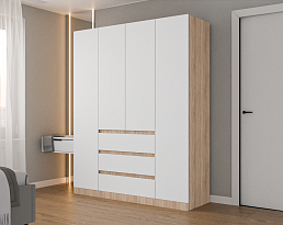 Изображение товара Распашной шкаф Мальм 315 oak white ИКЕА (IKEA) на сайте adeta.ru