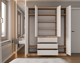 Изображение товара Распашной шкаф Мальм 315 oak white ИКЕА (IKEA) на сайте adeta.ru